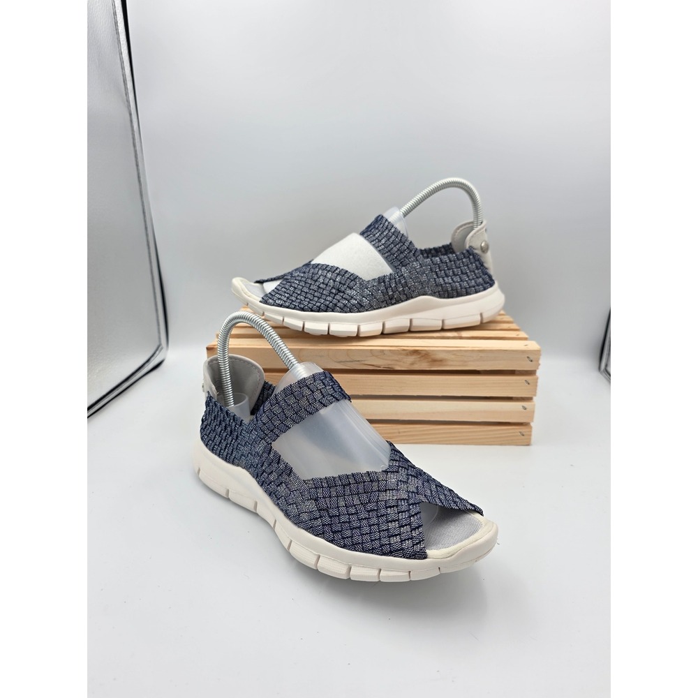 Bernie Mev Dream Cloud Womens 41 10 Blue Woven Elastic Open Toe  Comfort Shoe‎